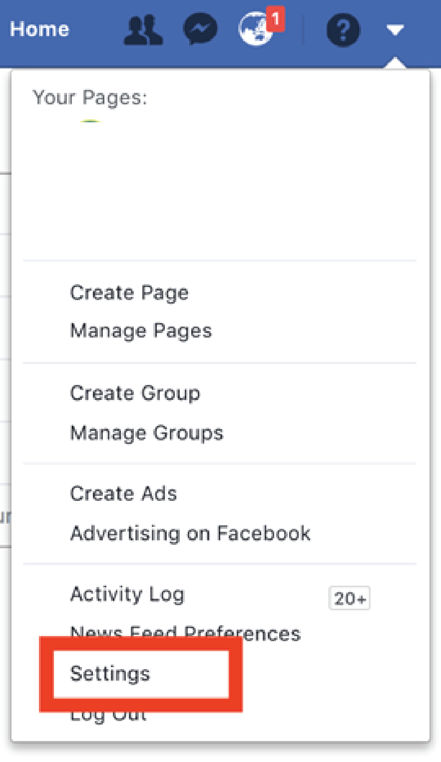 Facebook Settings...