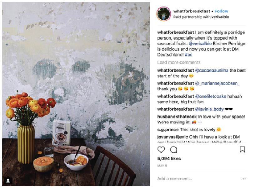 Example of Instagram Post