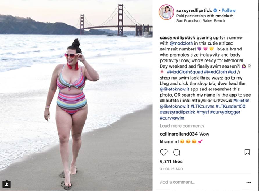 Example of Instagram Post
