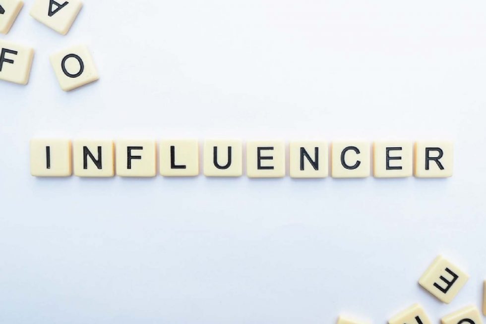 word scramble blocks forming 'influencer'