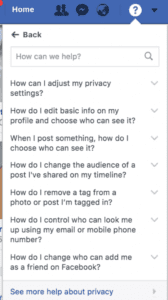 facebook help QnA