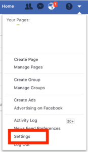settings on facebook